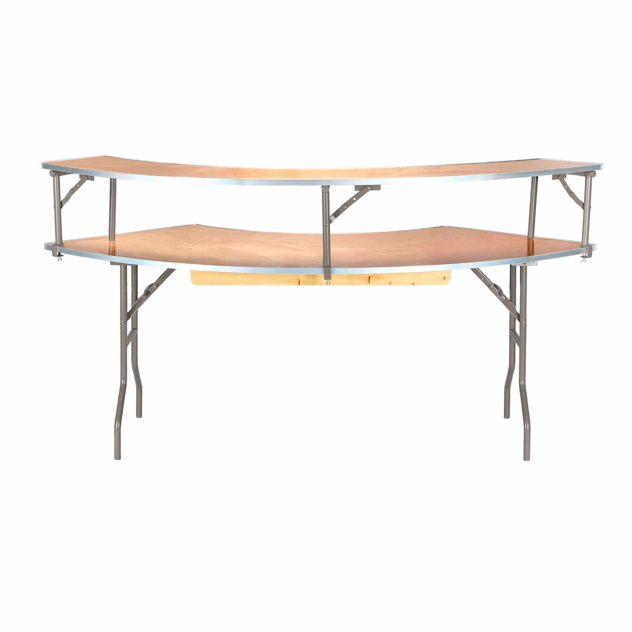 Chivari 7 Foot (84"x30") Serpentine Plywood Table and Bar Top TPLYSRP84-BAR-KT-AX