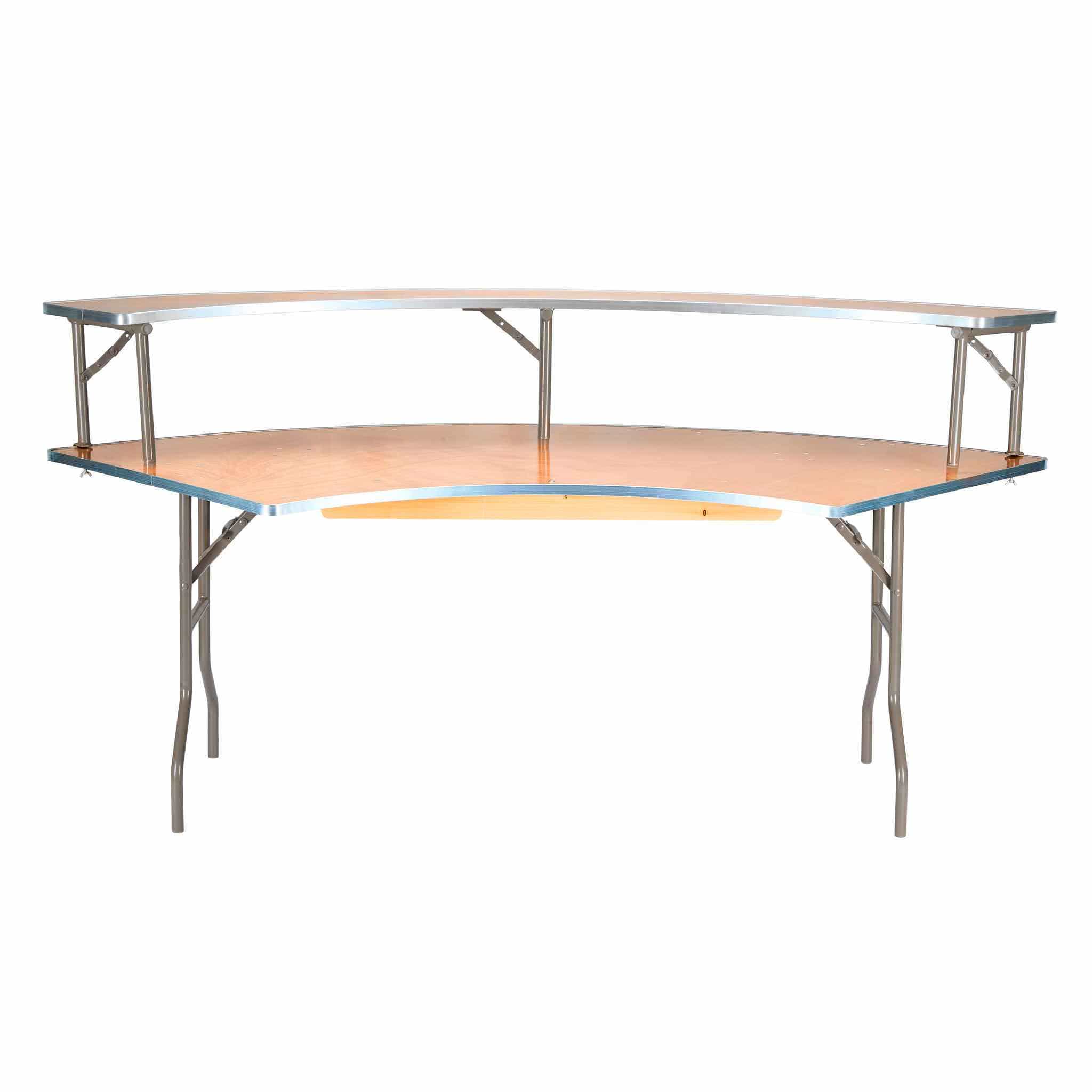 Chivari 7 Foot (84"x30") Serpentine Plywood Table and Bar Top TPLYSRP84-BAR-KT-AX