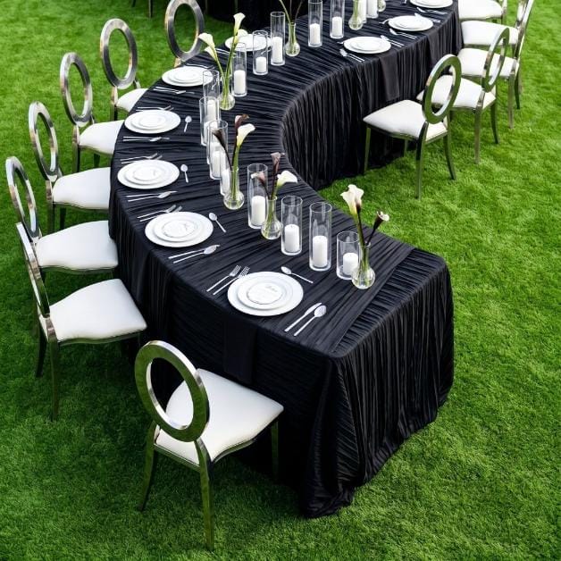 Chivari Silver Stainless Steel O Chair, Silver Frame with White Vinyl Seat COSSS-AX-T