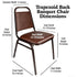 Chivari Burgundy Fabric Gold Vein Steel Frame Trapezoid Back 34" Banquet Chair CQTFBU4-ZF-T