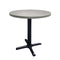 Chivari 27.4" Round Restaurant Table Cement Gray Top with Black Cross Base TRTRD27R-CGRY-KT3