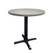 Chivari 27.4" Round Restaurant Table Cement Gray Top with Black Cross Base TRTRD27R-CGRY-KT3