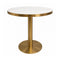 Chivari 30" Round Marble Top Restaurant Table with Gold Round Base TRTRD30MB-1-KT5