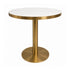 Chivari 30" Round Marble Top Restaurant Table with Gold Round Base TRTRD30MB-1-KT5