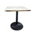 Chivari 30" x 30" Square Marble Top Restaurant Table with Black Convex Round Base TRTSQ30MB-1-KT1