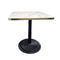 Chivari 30" x 30" Square Marble Top Restaurant Table with Black Convex Round Base TRTSQ30MB-1-KT1