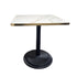 Chivari 30" x 30" Square Marble Top Restaurant Table with Black Convex Round Base TRTSQ30MB-1-KT1