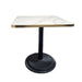 Chivari 30" x 30" Square Marble Top Restaurant Table with Black Convex Round Base TRTSQ30MB-1-KT1