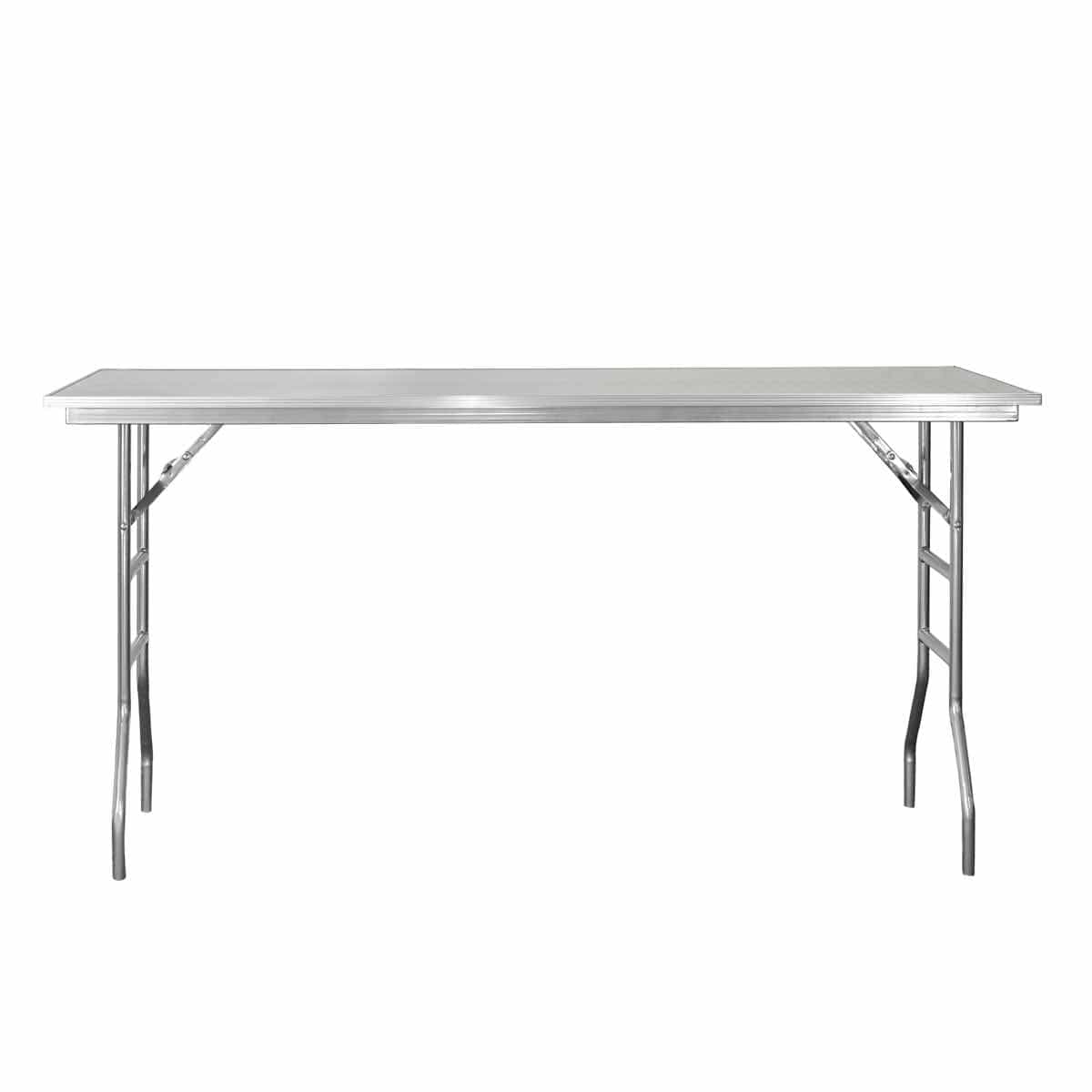 Chivari 72" x 24" (6 Foot) Stainless Steel Kitchen Prep Folding Table with Steel Skeleton TSTNRT7224-AX