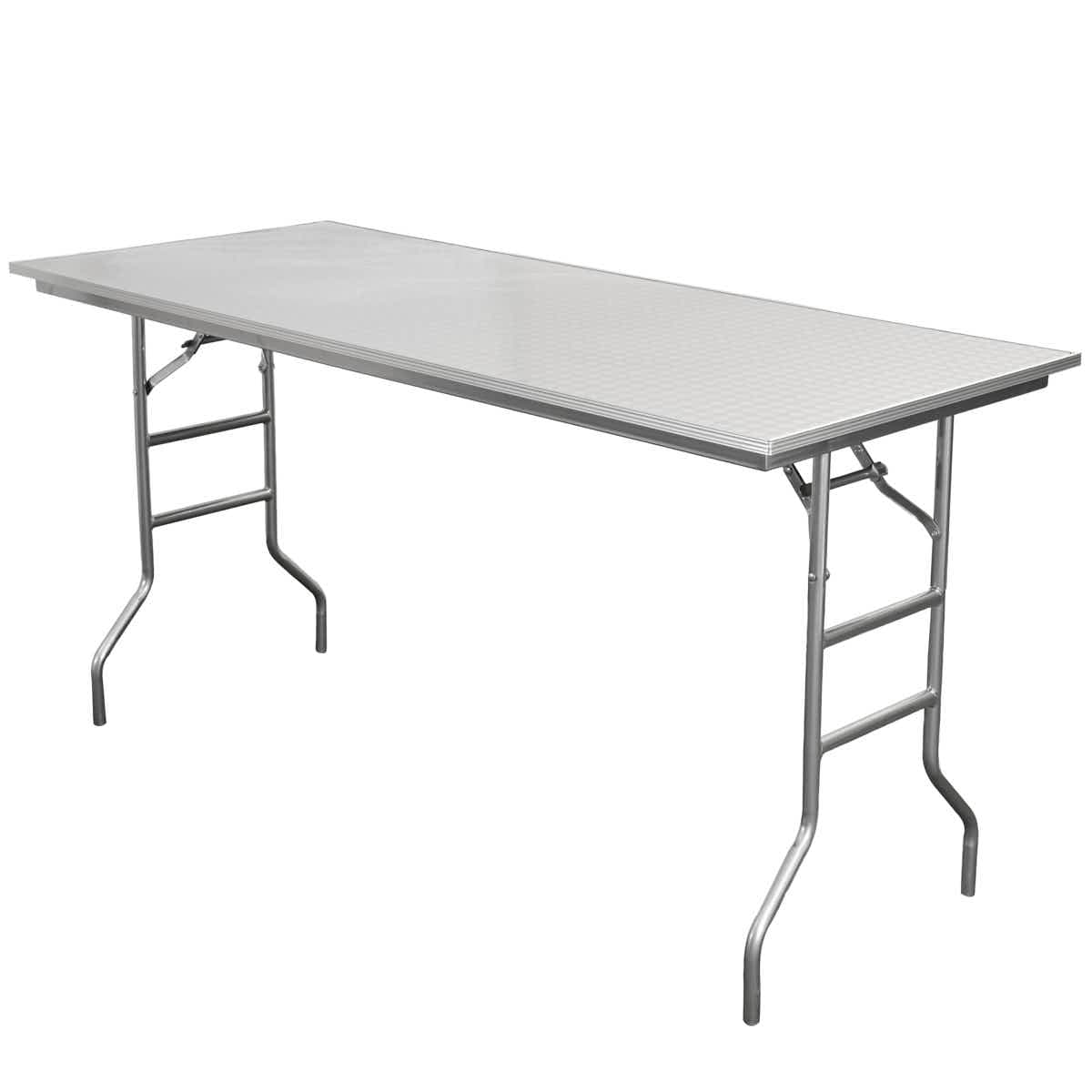 Chivari 72" x 30" (6 Foot) Stainless Steel Kitchen Prep Folding Table with Steel Skeleton TSTNRT7230-AX