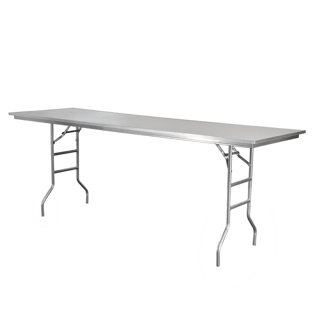 Chivari 96" x 30" (8 Foot) Stainless Steel Kitchen Prep Folding Table with Steel Skeleton TSTNRT9630-AX
