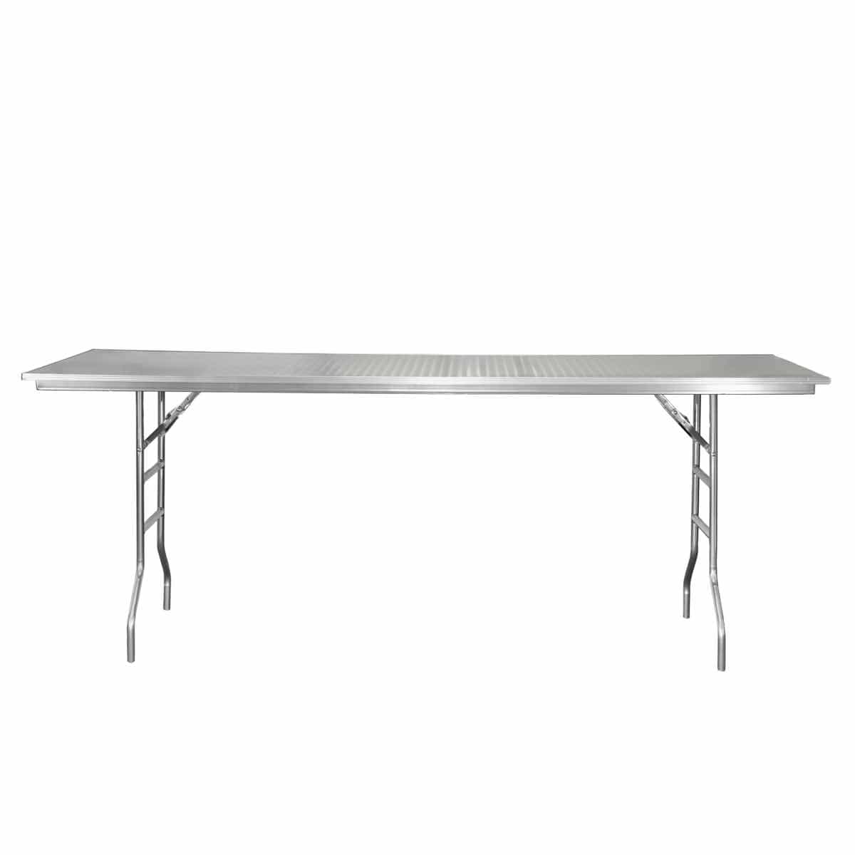 Chivari 96" x 30" (8 Foot) Stainless Steel Kitchen Prep Folding Table with Steel Skeleton TSTNRT9630-AX