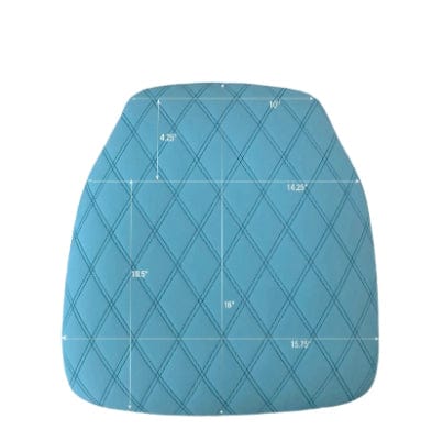 Chivari Turquoise Blue Panel Back Chiavari Cushion with Bentley Stitching and SlipNot™ Technology CUSHPANVINBENTTB-A