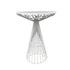 White Wire Cocktail Table with 32“ Round White Top and Sturdy White Iron Base