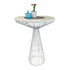 White Wire Cocktail Table with 32“ Round White Top and Sturdy White Iron Base