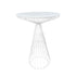White Wire Cocktail Table with 32“ Round White Top and Sturdy White Iron Base