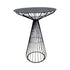 Black Wire Cocktail Table with 32” Round Black Top and Durable Black Iron Base