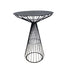 Black Wire Cocktail Table with 32” Round Black Top and Durable Black Iron Base