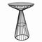 Chivari Black Wire Cocktail Table with 32” Round Black Top and Durable Black Steel Base TWR32BLK-BLK-KT