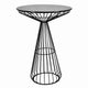 Chivari Black Wire Cocktail Table with 32” Round Black Top and Durable Black Steel Base TWR32BLK-BLK-KT
