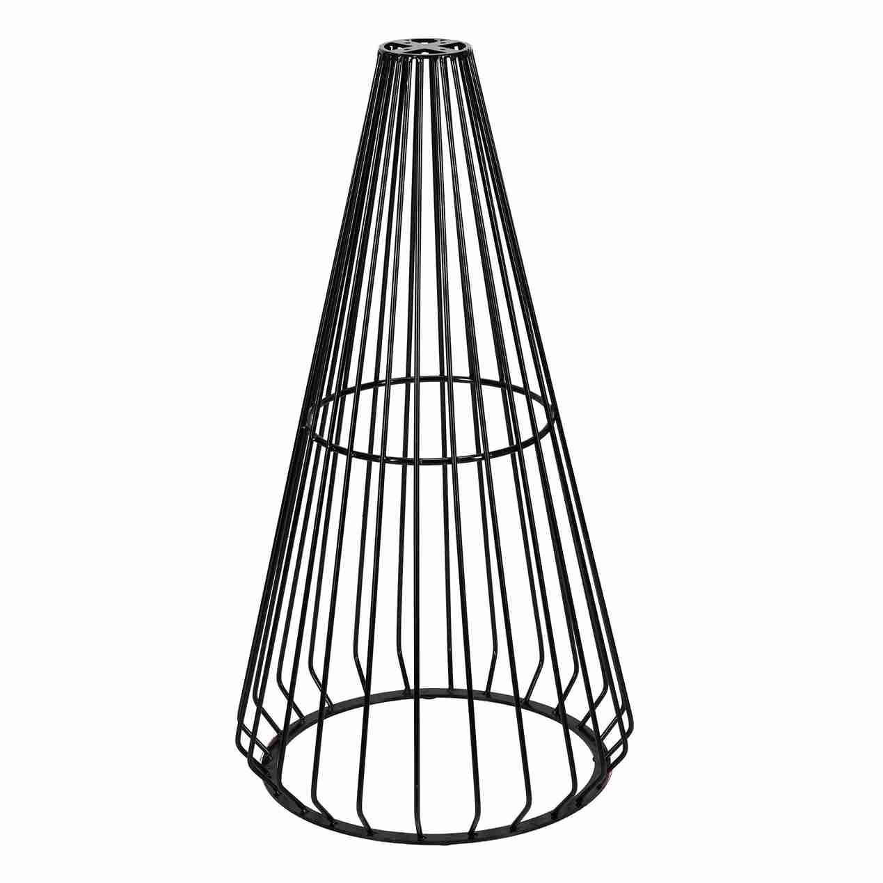 Chivari Black Wire Cocktail Table with 32” Round Black Top and Durable Black Steel Base TWR32BLK-BLK-KT
