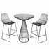Chivari Black Wire Cocktail Table with 32” Round Black Top and Durable Black Steel Base TWR32BLK-BLK-KT