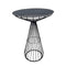 Black Wire Cocktail Table with 32” Round Black Top and Durable Black Iron Base