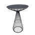 Black Wire Cocktail Table with 32” Round Black Top and Durable Black Iron Base