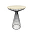 Black Wire Cocktail Table with 32" Natural Oak Top and Durable Black Iron Base