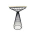 Black Wire Cocktail Table with 32" Natural Oak Top and Durable Black Iron Base