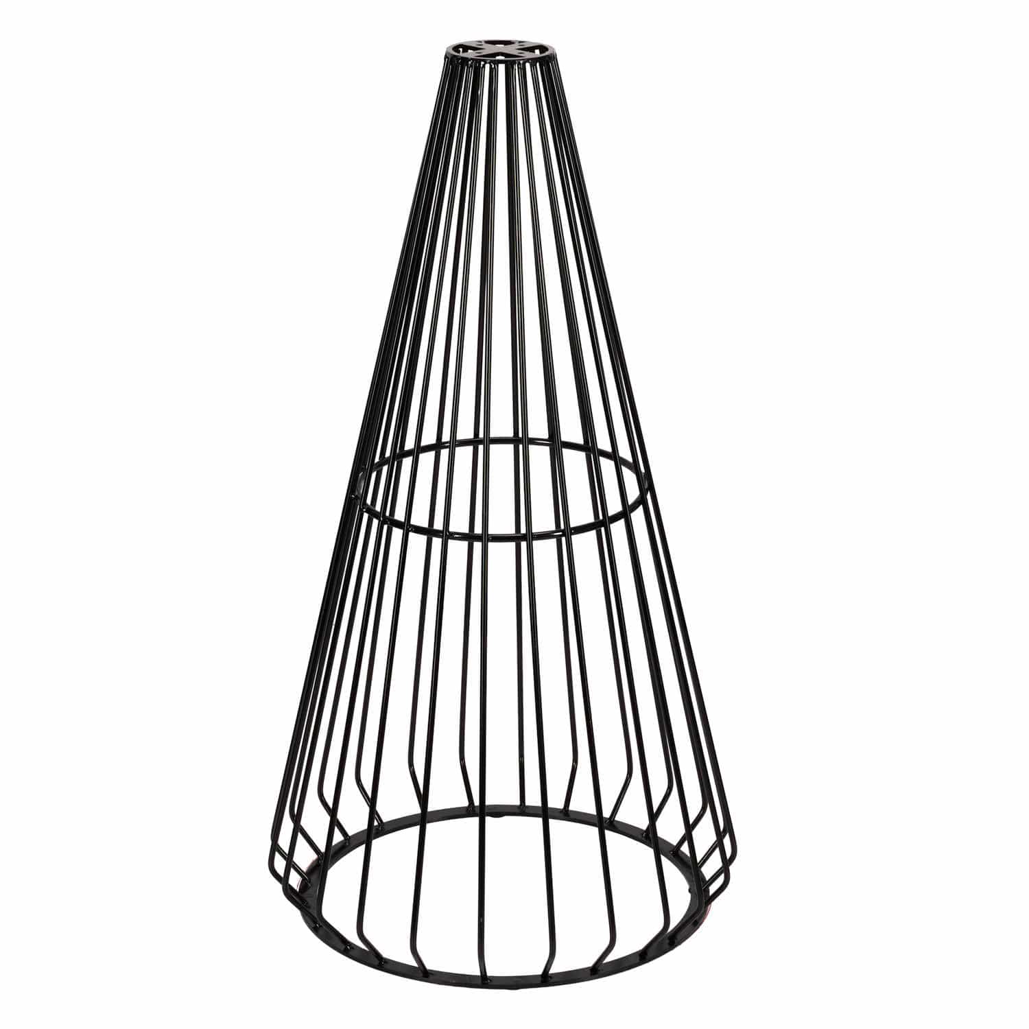 Chivari Black Wire Cocktail Table with 32" Natural Oak Top and Durable Black Steel Base TWR32BLK-WD-KT