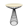 Chivari.com Black Wire Cocktail Table with 32" Natural Oak Top and Durable Black Iron Base TWR32BLK-WD-KT