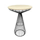 Chivari Black Wire Cocktail Table with 32" Natural Oak Top and Durable Black Steel Base TWR32BLK-WD-KT