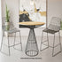Chivari Black Wire Cocktail Table with 32" Natural Oak Top and Durable Black Steel Base TWR32BLK-WD-KT