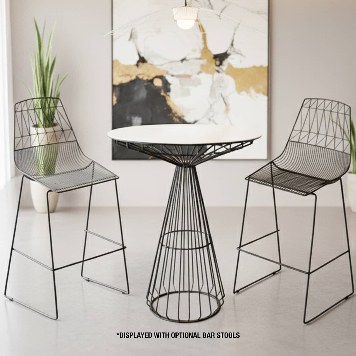Chivari Black Wire Cocktail Table with 32