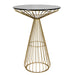 Chivari Gold Wire Cocktail Table with 32" Black Top and Polished Gold Steel Frame TWR32GLD-BLK-KT