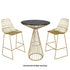 Chivari Gold Wire Cocktail Table with 32" Black Top and Polished Gold Steel Frame TWR32GLD-BLK-KT