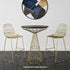 Chivari Gold Wire Cocktail Table with 32" Black Top and Polished Gold Steel Frame TWR32GLD-BLK-KT