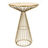Chivari Gold Wire Cocktail Table with 32” Round Gold Top and Elegant Gold Steel Base TWR32GLD-GLD-KT