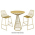 Chivari Gold Wire Cocktail Table with 32” Round Gold Top and Elegant Gold Steel Base TWR32GLD-GLD-KT