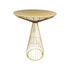 Gold Wire Cocktail Table with 32” Round Gold Top and Elegant Gold Iron Base