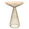 Chivari Gold Wire Cocktail Table with Natural Oak 32" Top and Elegant Gold Steel Base TWR32GLD-WD-KT