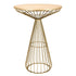 Chivari Gold Wire Cocktail Table with Natural Oak 32" Top and Elegant Gold Steel Base TWR32GLD-WD-KT