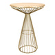 Chivari Gold Wire Cocktail Table with Natural Oak 32" Top and Elegant Gold Steel Base TWR32GLD-WD-KT