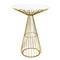 Chivari Gold Wire Cocktail Table with 32" Round White Top and Durable Gold Steel Frame TWR32GLD-WHT-KT