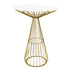 Chivari Gold Wire Cocktail Table with 32" Round White Top and Durable Gold Steel Frame TWR32GLD-WHT-KT