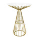 Chivari Gold Wire Cocktail Table with 32" Round White Top and Durable Gold Steel Frame TWR32GLD-WHT-KT