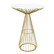 Chivari Gold Wire Cocktail Table with 32" Round White Top and Durable Gold Steel Frame TWR32GLD-WHT-KT
