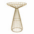 Chivari Gold Wire Cocktail Table with 32" Round White Top and Durable Gold Steel Frame TWR32GLD-WHT-KT