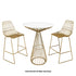 Chivari Gold Wire Cocktail Table with 32" Round White Top and Durable Gold Steel Frame TWR32GLD-WHT-KT